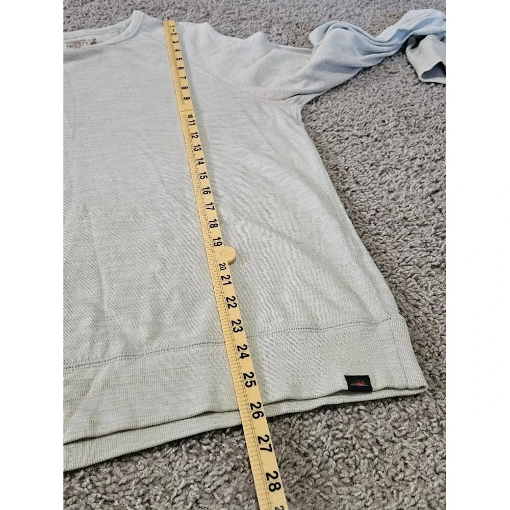 Faherty Brand Mens Large 100% Cotton Raglan Long Sleeve Pullover Light Green